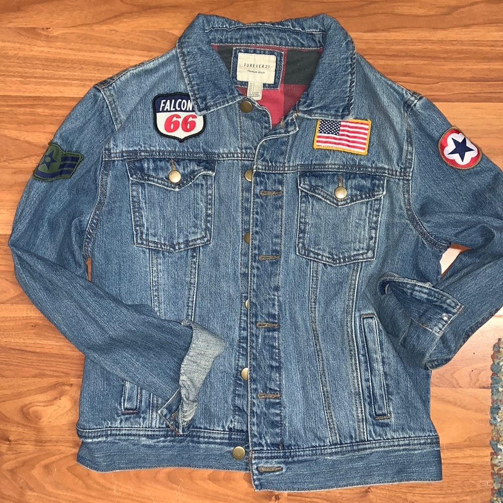 Forever 21 Denim Jacket with Patches